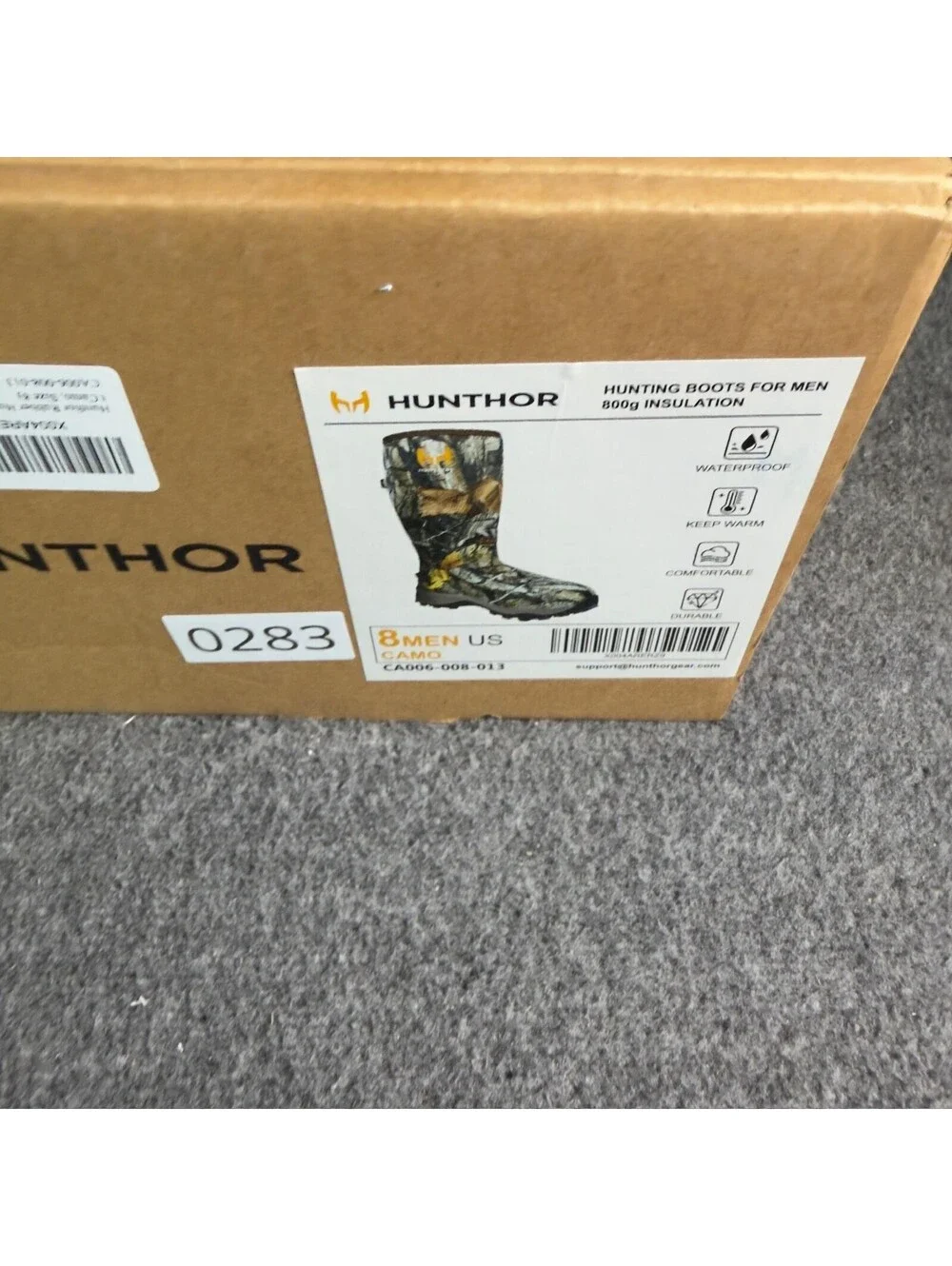 Hunthor Hunting Boots Mens Size 8 Camo Waterproof Insulated 800g CA006-008-013